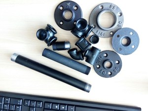 <span class=keywords><strong>Steampunk</strong></span> industriel base de table basse en fer forgé avec raccord de tuyau en fer noir spécifications - Product Image 6