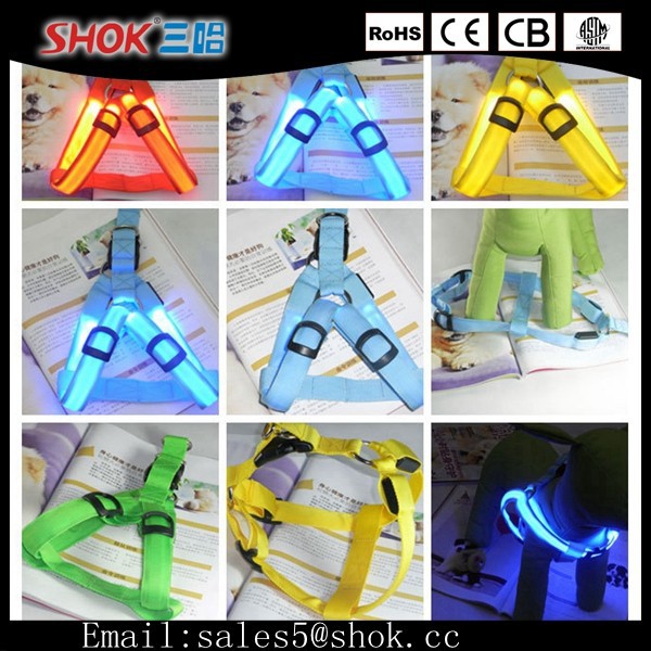 2015 оптовая продажа регулируемая из светодиодов ошейник свет / из светодиодов ошейник и поводок / мигалки ошейник