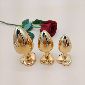 Tapón Anal de Acero Inoxidable Dorado para Hombres y Mujeres, Masturbación Sexual - Product Image 2