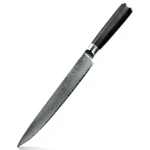 Súper afilado real de acero japonés Damasco cuchillo de corte