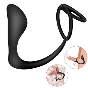 Silicona Anal Plug masajeador de próstata masculino doble Cock Butt Plug Erotic juguetes adultos del sexo <span class=keywords><strong>para</strong></span> los hombres - Product Image 1