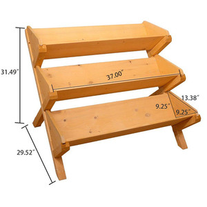 Jardinière surélevée en <span class=keywords><strong>bois</strong></span> de cèdre naturel à 3 niveaux en cascade, jardinière surélevée pour tracteur de jardin - Product Image 4