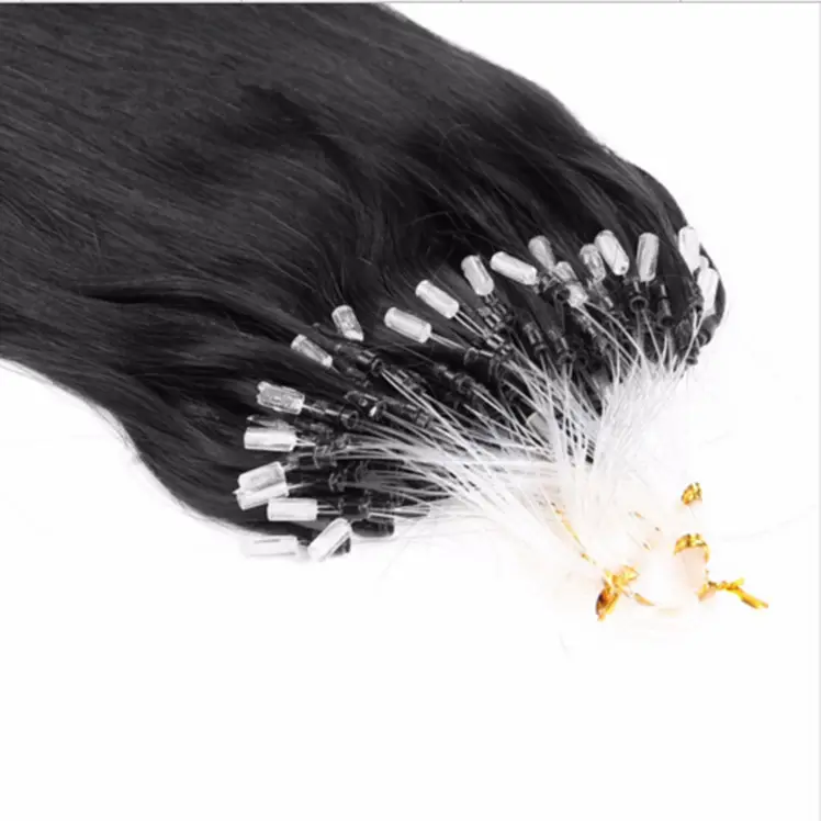 Micro Loop Ring Links Brazilian Remy Virgin Human Hair Extensions 1g/s 100g Straight Micro Bead Hair Pieces