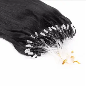 Micro Boucle Anneau Liens Brésilien Remy Vierge Extensions De Cheveux Humains 1 g/s 100g Droite Micro Perle Cheveux Morceaux