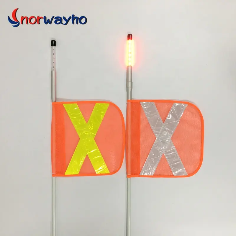 6ft ~ 12ft סיטונאי כריית בטיחות דגל עם קפיץ כבד הר LED שוט