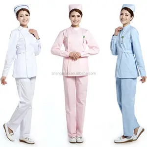 화이트 디자인 병원 간호사 유니폼