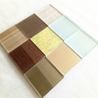Feuille de porte d'entrée décorative en verre filaire, design de porte de salle de bain sans cadre inserts bas 1076mm verre laminé transparent