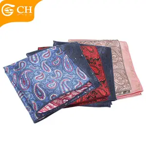 Popular High Quality Colorful Cashew Flowers Mens Pocket Square Kerchief With Diverse Design