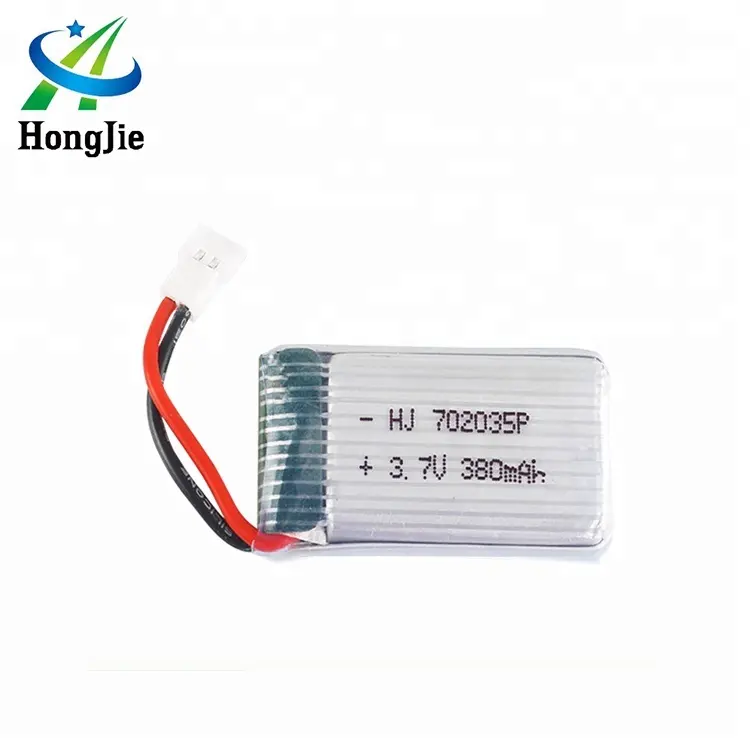 HJ Lithium Polymer Rechargeable 3.7V Li-ion Polymer Battery 380mAh 702035 for RC Drone Helicopter X5A X5A-1