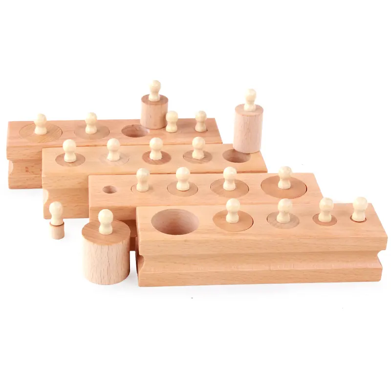 Montessori educational teaching aids equipment wooden toys in china Cylinders Blocks