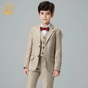 Nimble fashion handsome boys clothing three pieces latest 2019 design boy suit champagne