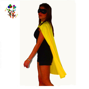 Capes de <span class=keywords><strong>super</strong></span>-<span class=keywords><strong>héros</strong></span> déguisées de couleur jaune imprimées personnalisées et bon marché avec masque pour les yeux HPC-0576 - Product Image 1