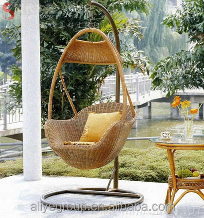 Balcony Double Seat Hanging Chair Patio Rattan Wicker Double Seat