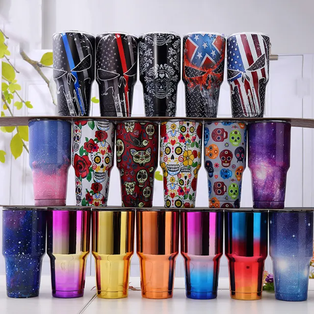 High Quality 30OZ Multi-Color Double Wall Vacuum Insulated Stainless Steel Sublimation Mug With UV Plating