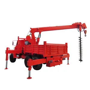 Lifting height 21 meters Pole Erection Unit Tractor Attached Crane