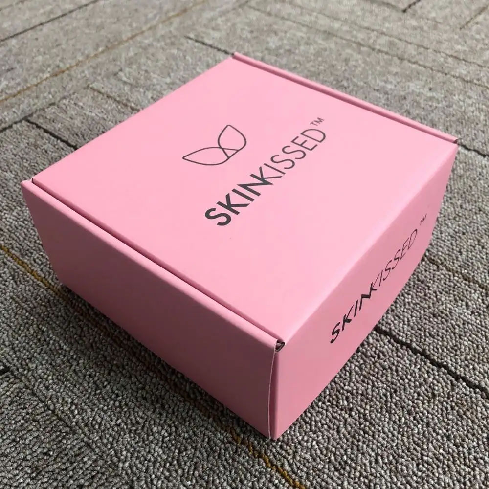Colorato personalizzato di colore rosa caldo logo stampato flat top tuck cerato ondulato imballaggio scatola di cartone