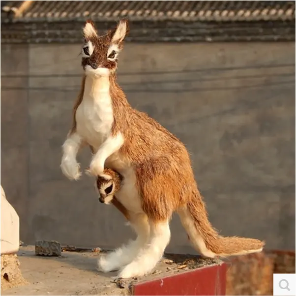 lifelike best made statue simulated furry kangaroo kingdom kangaroo shape Plush Hand puppet Stuffed Toy Doll For kids