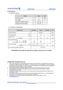 Amostras gratis SMD bandpass Saw bộ lọc 433.92 mhz tần số Thấp Giảm Cân - Product Image 3