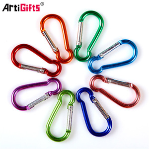 Porte-clés personnalisé en or de petite taille, <span class=keywords><strong>mousqueton</strong></span> à fermoir à pression, outil en <span class=keywords><strong>aluminium</strong></span> en forme de D, <span class=keywords><strong>mousqueton</strong></span> d'escalade - Product Image 3
