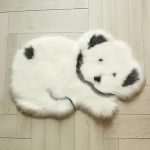 plush cute Animal shape artifical sheepskin rugs long wool fake fur carpet