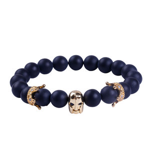 Comercio al por mayor de 8mm Cuentas de Ónix Negro Espartano Casco de Caballero de Los Hombres <span class=keywords><strong>y</strong></span> Mujeres de Las Pulseras - Product Image 3