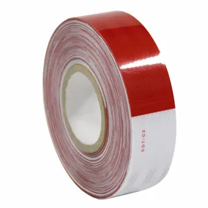 Dot Class 2 Retro Adhesive Clear Reflective Tape Safety Tape, Red/White Adhesive reflective sticker Set for truck