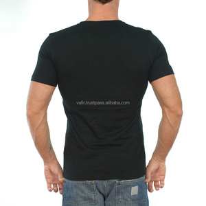 T-shirt de fitness en coton de haute qualité pour hommes, design personnalisé avec sérigraphie, col rond arrondi pour le sport - Product Image 1