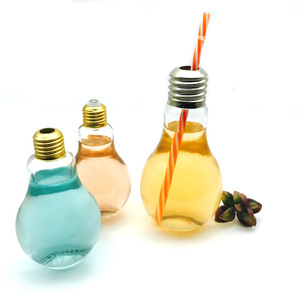 150ml 200ml 250ml getränke milch birne geformt glas/glühbirne flasche mit deckel stroh