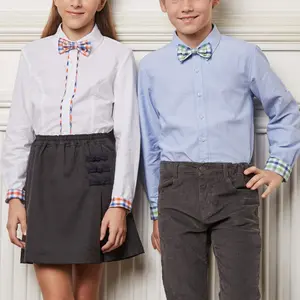 Factory Supplier OEM Kunden spezifische Grundschul uniform koreanische Mädchen Shirt Hosen Schuluniformen für Senior High School Shirts