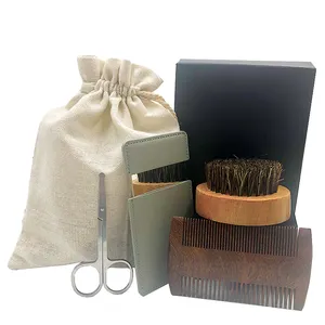 Dishi Private Label Beard Care Gift Set Beard Grooming Kit including mini beard brush comb mirror scissor