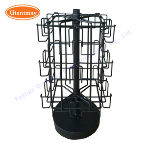 Tùy chỉnh kim loại truy cập hàng đầu 24 túi dây CD hiển thị đứng 360 ° xoay bưu thiếp spinner giá - Product Image 2