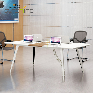 Fashion design <span class=keywords><strong>MFC</strong></span> con base in metallo 2 metro 6 persona moderno tavolo da conferenza con sedia set - Product Image 1