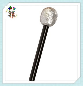 Costume de fête, accessoire de déguisement, microphone en plastique bon marché à main, jouet argenté/doré pour enfants HPC-0955 - Product Image 2