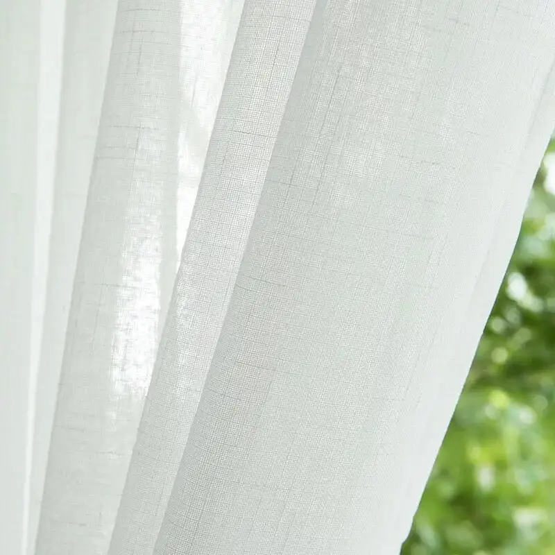 Look Sheer Curtain Fabric Roll Packing 4X1 Linen Home Textile Customized Woven 100% Polyester Flame Retardant Plain Sheer 280cm
