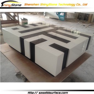 Mesa de Centro <span class=keywords><strong>Krion</strong></span> de Superficie Sólida con Línea de Cebra de Lujo - Product Image 5