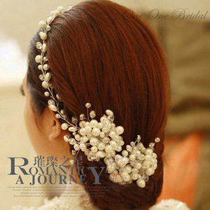 Mode À La Main De Mariée <span class=keywords><strong>Strass</strong></span> Cristal Perles De Mariée De Bal Bandeau - Product Image 1