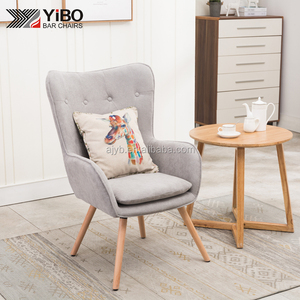 Vente chaude style de mode usage commercial <span class=keywords><strong>dossier</strong></span> <span class=keywords><strong>haut</strong></span> tissu salon <span class=keywords><strong>chaise</strong></span> de loisirs avec des jambes de <span class=keywords><strong>bois</strong></span> - Product Image 3