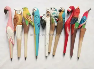 Écologique en bois de forme animale de stylo à bille gravé oiseau stylo