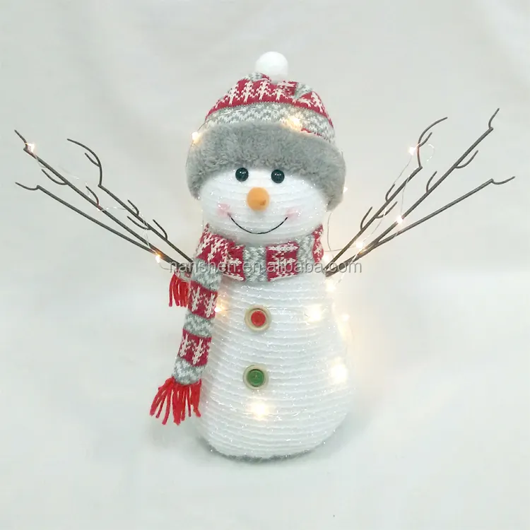 Customization orthlight Lighted Snowman Christmas Decoration Lovely, shiny fabric snowman DIY LED lights Snowman