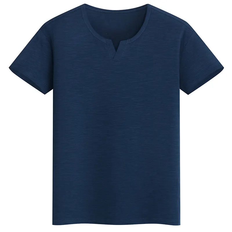 Kaus Oblong Cetak Ukuran Besar Kustom Kaus Oblong Pria Katun 100% Berat Kaus Oblong Warna Solid