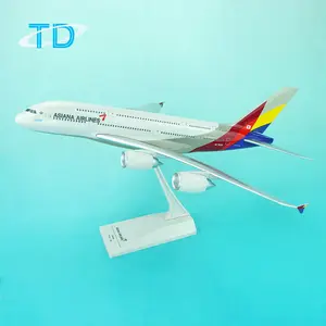 Asiana Airlines Airbus A380 Abs Plastic Met Zware Vliegtuig Model