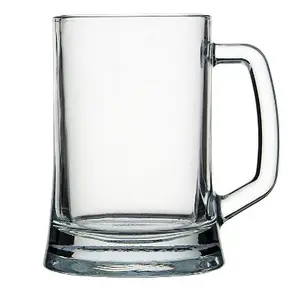Óculos de cerveja de vidro com alça, óculos para beber, vidro de cozinha para água e café
