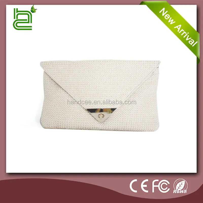 Đẹp trai dung lượng cao phong cách casual trắng polyester snow white bridal clutch purse