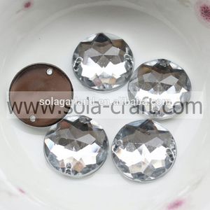 La fábrica de 16mm clear silver sequin acrilico corte redondo completo de plástico espejo de cristal del grano en venta - Product Image 1