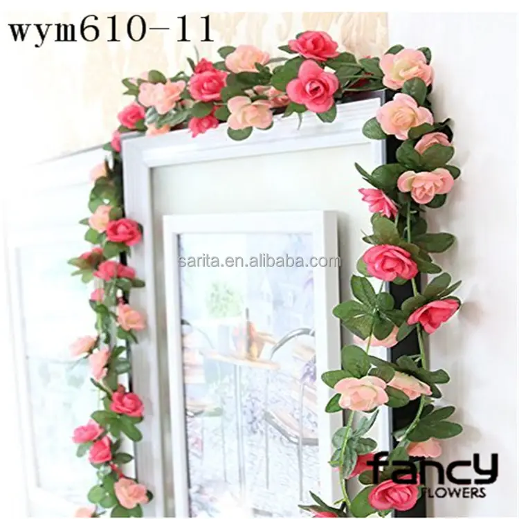 wholesale artificial rose vine for wall hanging decoration