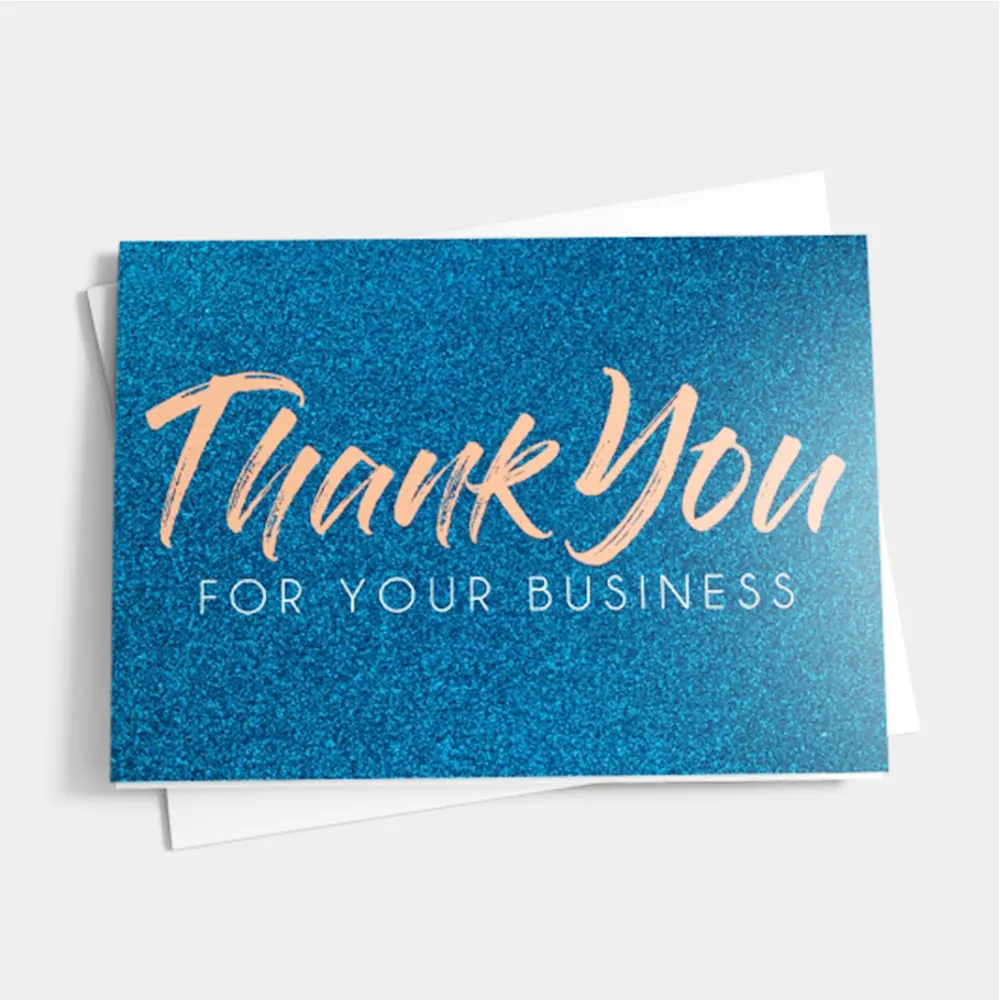 Custom Print Thank You Greeting Card,Logo Design Printing Gold Foil Thank You Paper Cards With Envelope