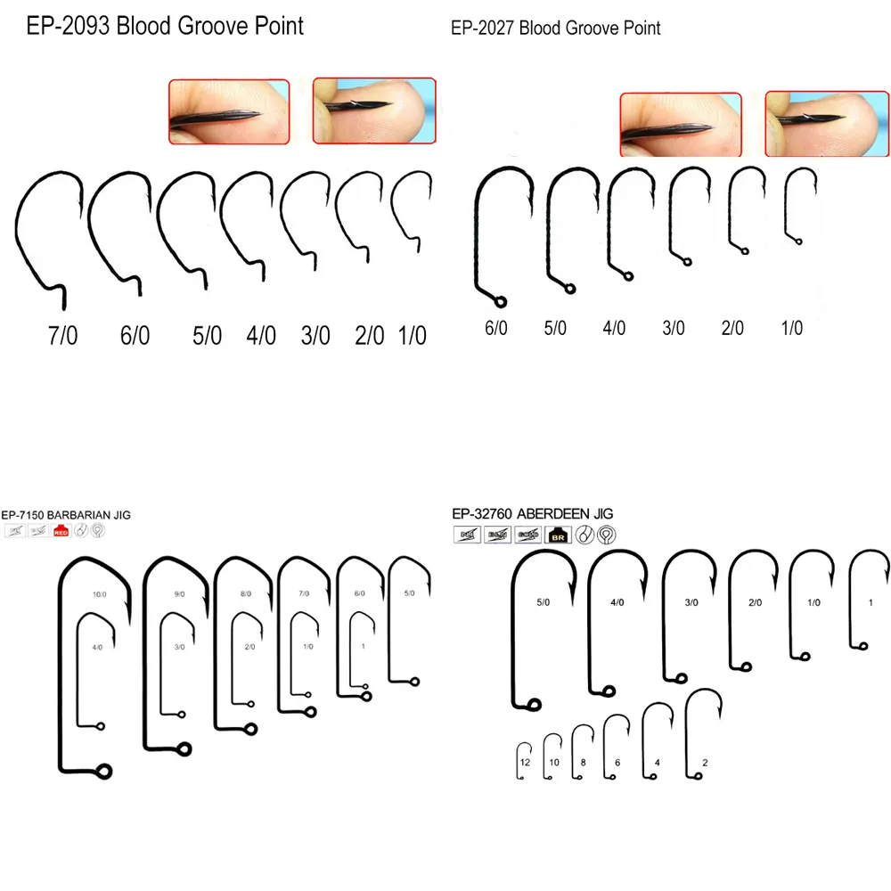 Eupheng High Carbon Steel EP-32755 Jig Worm Fishing Hooks Aberdeen Customized Packing Offset Hooks