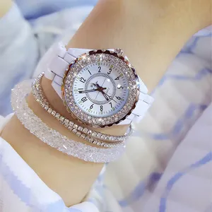 2019 nouveau Luxe Femmes Montres Ceramique Blanche Diamant Dames Femmes Montre De Mode Quartz Montre-Bracelet (KWT82100)