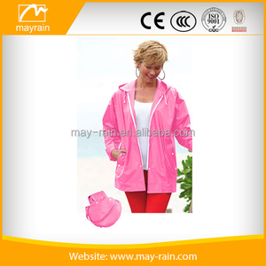OEM New Arrival Unisex Rain Jacket Highest Quality <strong>PVC</strong> Foldable Vintage Style Waterproof Zipper Hood <strong>Plus</strong> <strong>Size</strong> - Product Image 3
