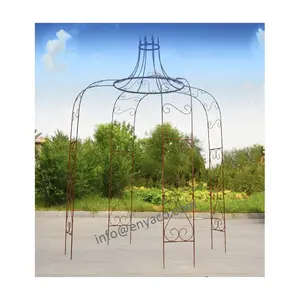 Baldacchino esterno rotondo della tenda del Gazebo del giardino del ferro battuto decorativo del grande tetto d'acciaio antico all'ingrosso 2x3m